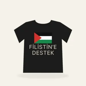 “Filistin’e Destek” Tişört – Siyah
