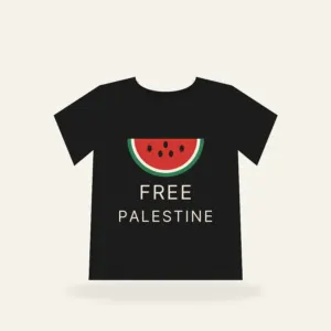 “Free Palestine” Karpuz Tişört – Siyah